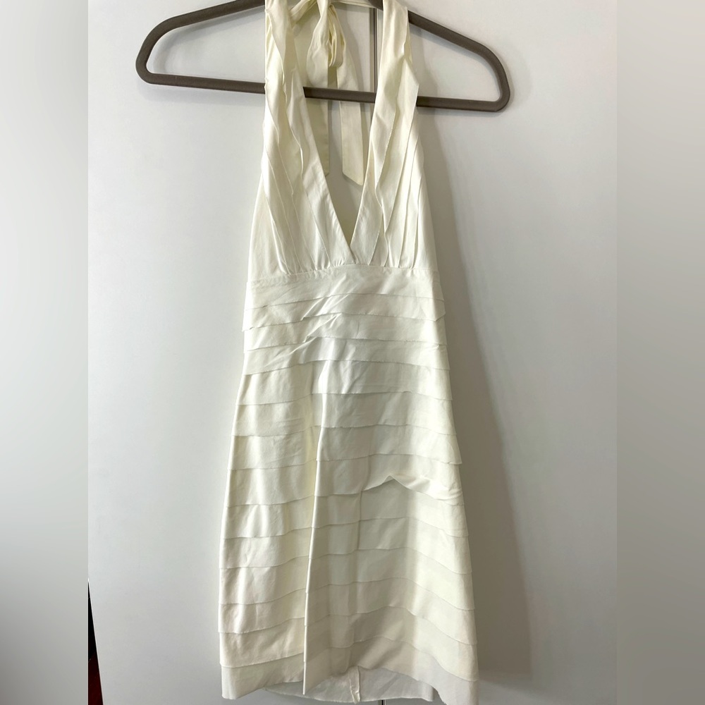 BCBG White Halter Mini Dress